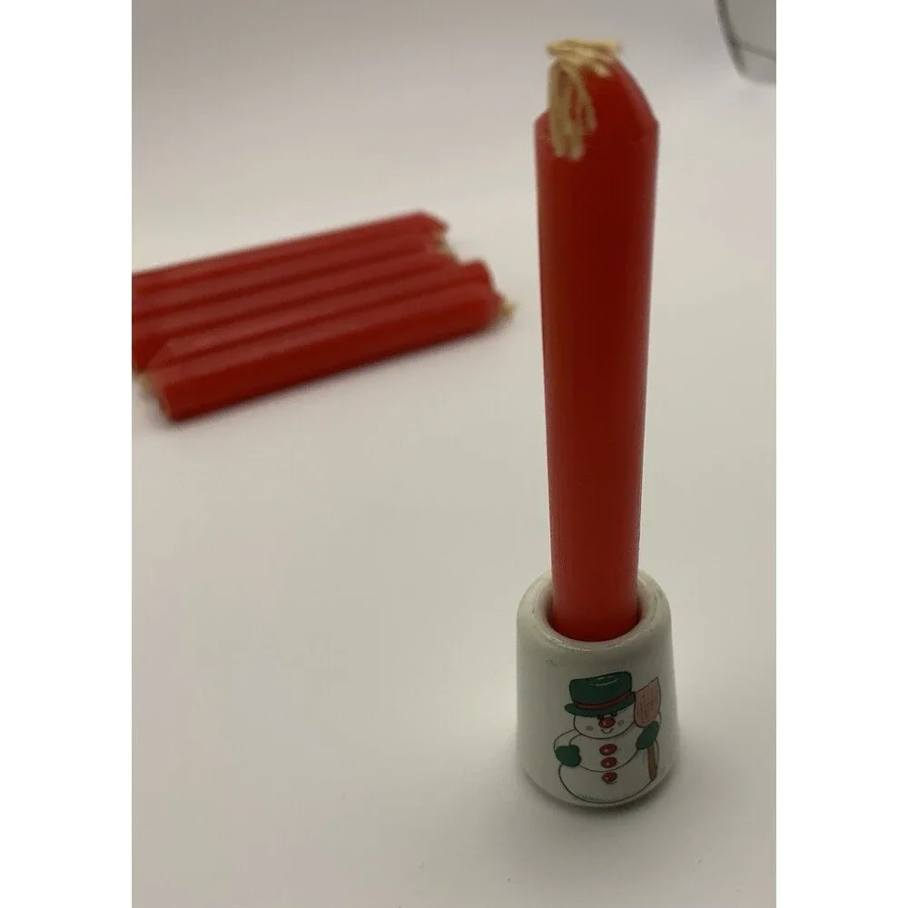 Enesco Christmas Candle Holders Set of 6 With Candles (small/see)